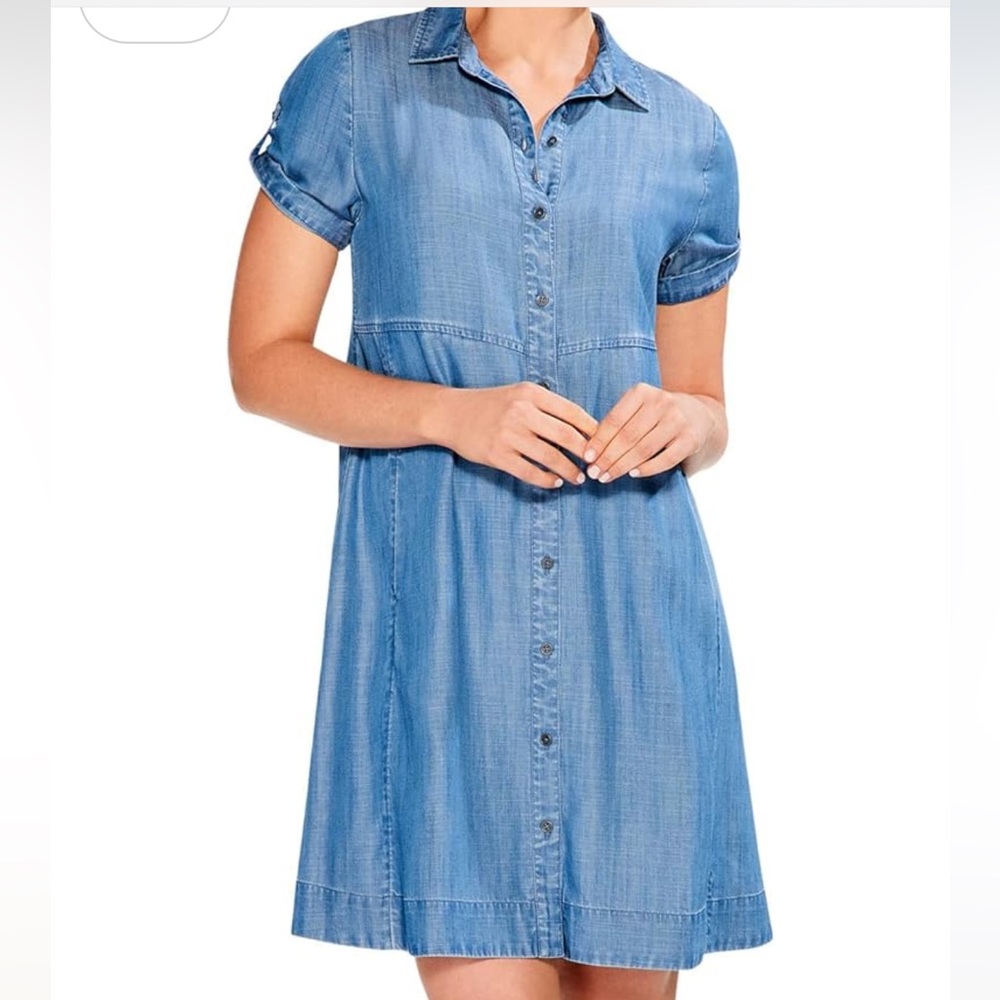 Nic & Zoe Drapey Denim Shirt Dress